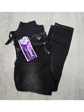 Justice Girls Black Simply Low Jegging Pants Drawstring Waist Size 7R NWT JJ4282